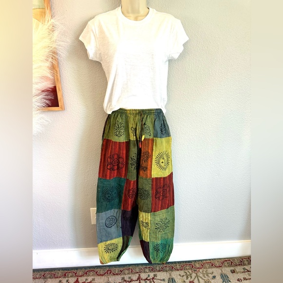 IndieGlam Cotton Patchwork Boho Pants